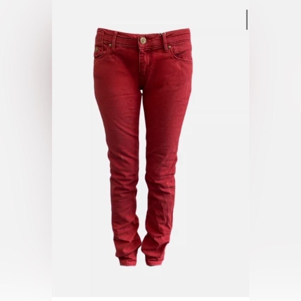 NWT Maison Scotch Women's Burgundy Skinny Low Rise Pants